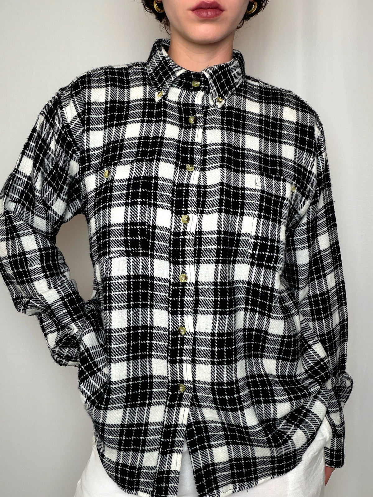 Chemise en flannelle à carreaux M vintage