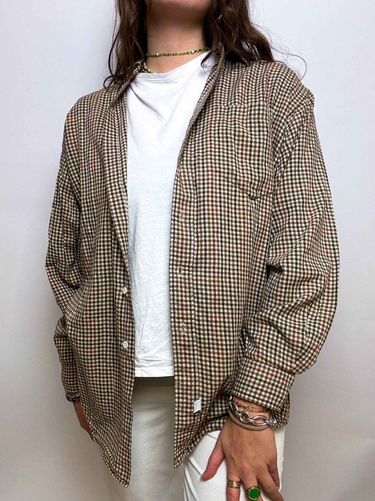 Vintage beige check shirt Ralph Lauren M/L 