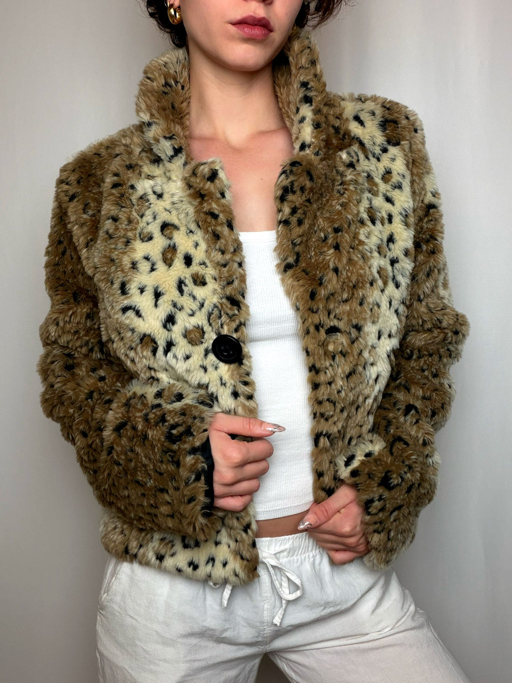 Jacket imprimée léopard L/XL vintage