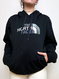 North Face vintage black hooded sweater M