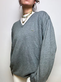 Gray V-neck sweater Lacoste vintage M/L
