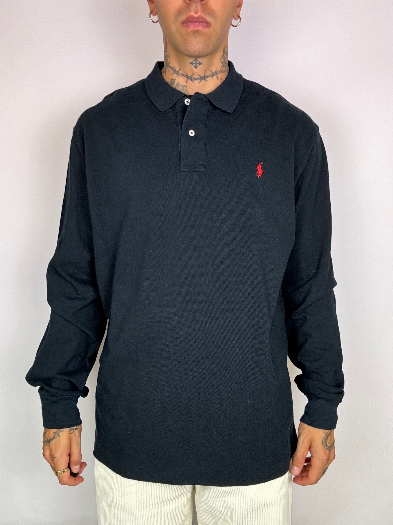 Polo manche longue Ralph Lauren noir L