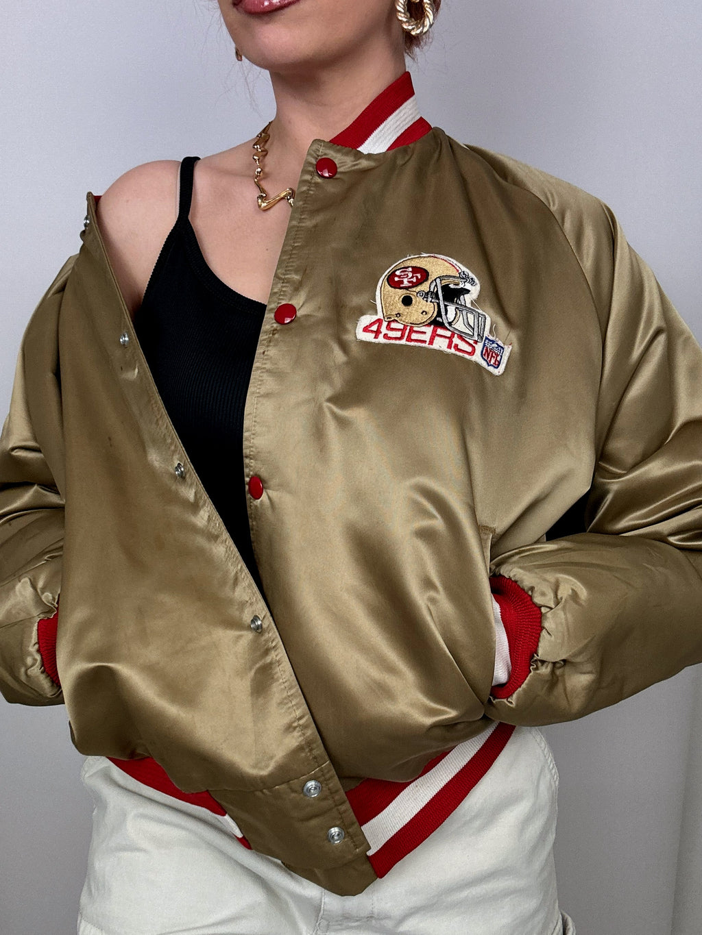 Vintage XL Gold/Red Bomber