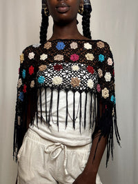 Top type foulard crocheté