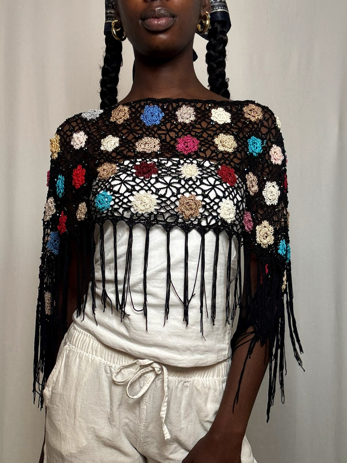 Top type foulard crocheté