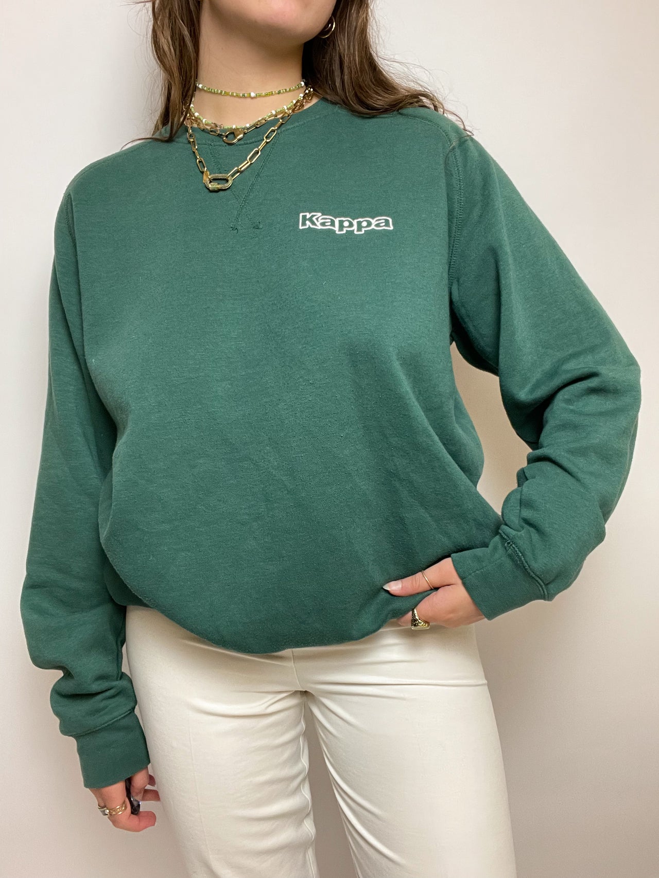 Vintage grüner Kappa Pullover L/XL 