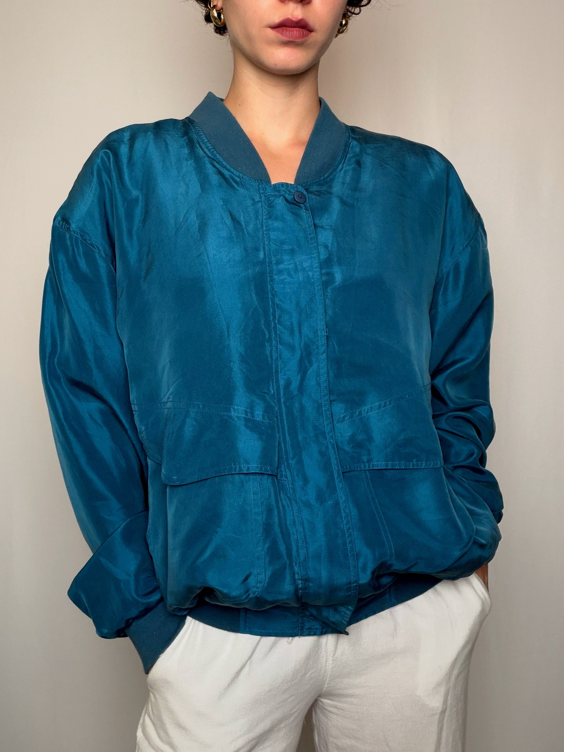 Jackets Bleu Pétrole sans marque L vintage