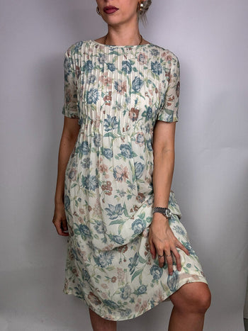 Long beige floral dress