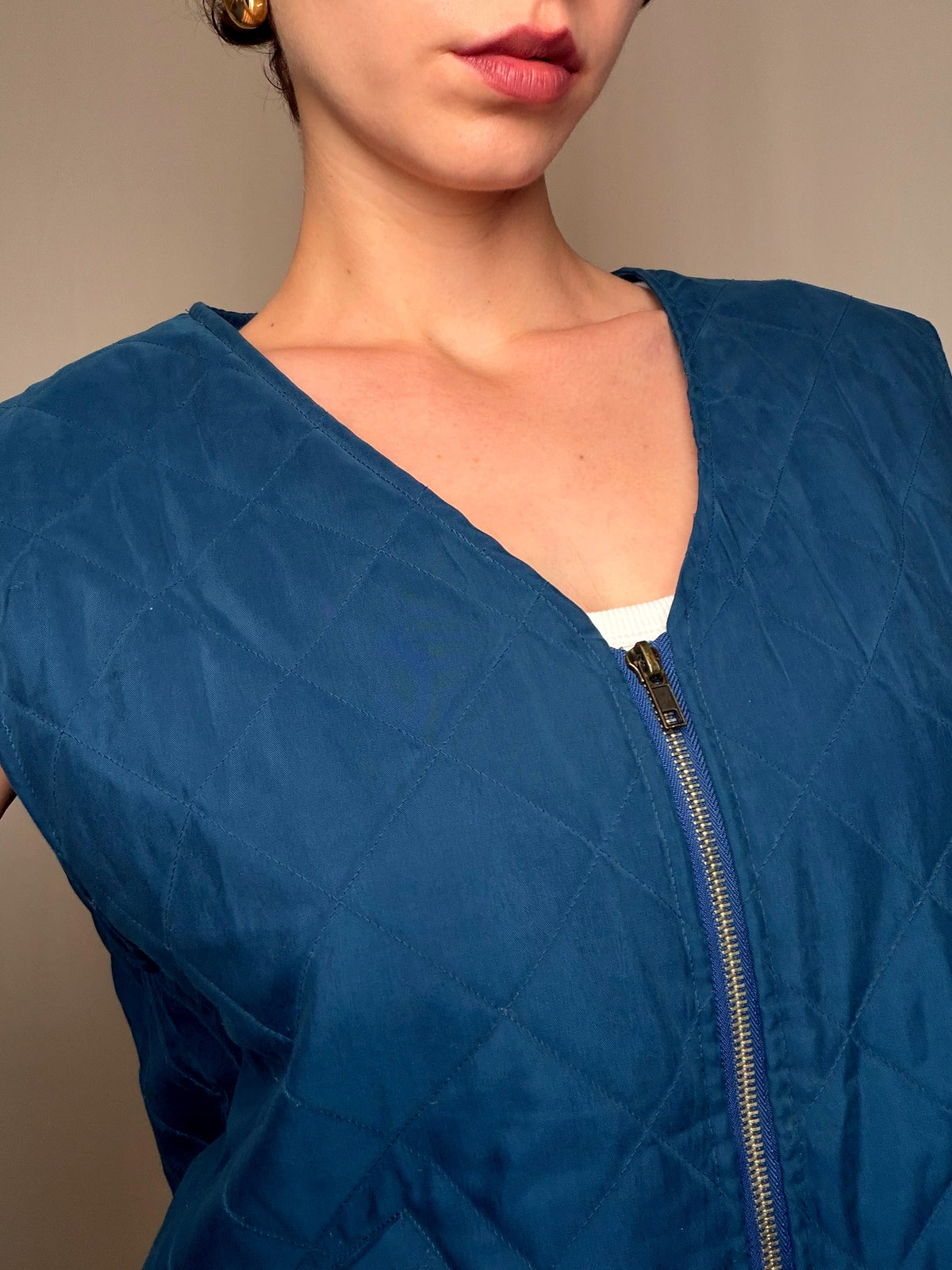Gilet matelassé bleu M/L vintage