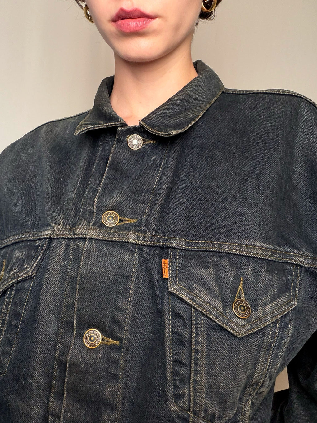 Jacket en denim Noir Délavé Levi's XL vintage