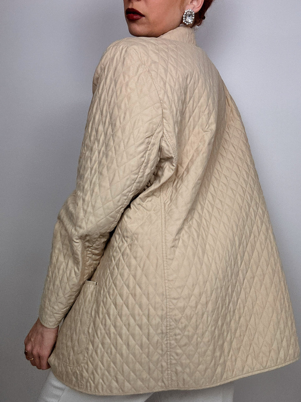 Beige Steppjacke L