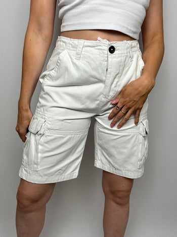 Short cargo blanc vintage