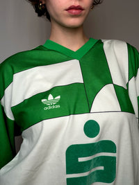 Maillot de sport vert et blanc Adidas M vintage