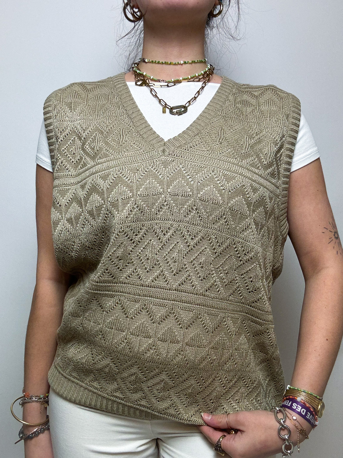Hellbraune Weste Vintage M 