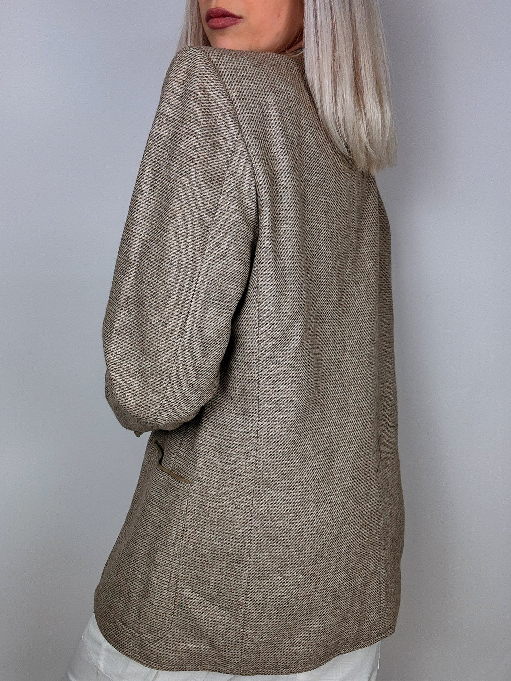 Beige vintage oversized blazer jacket