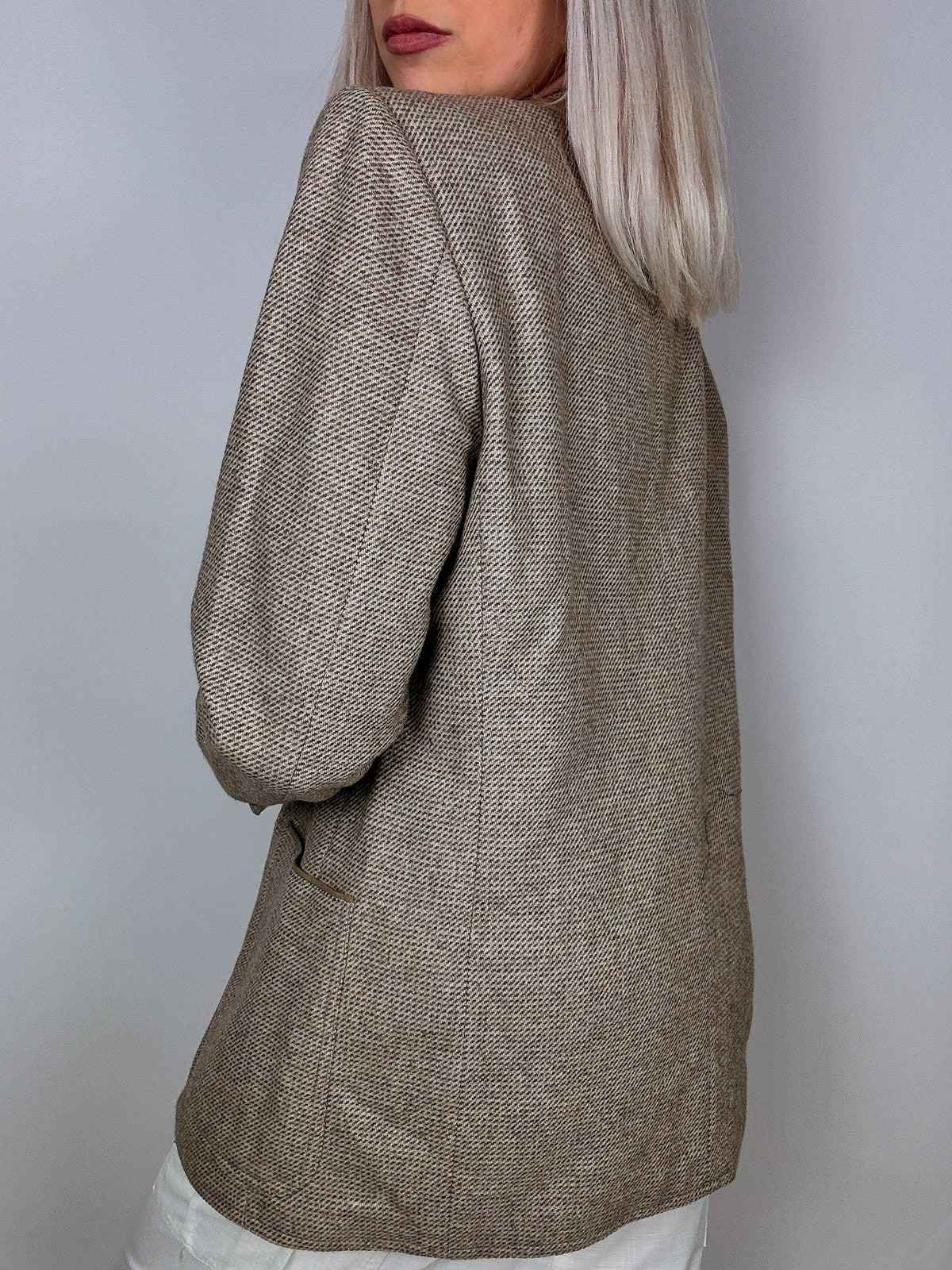 Beige vintage oversized blazer jacket