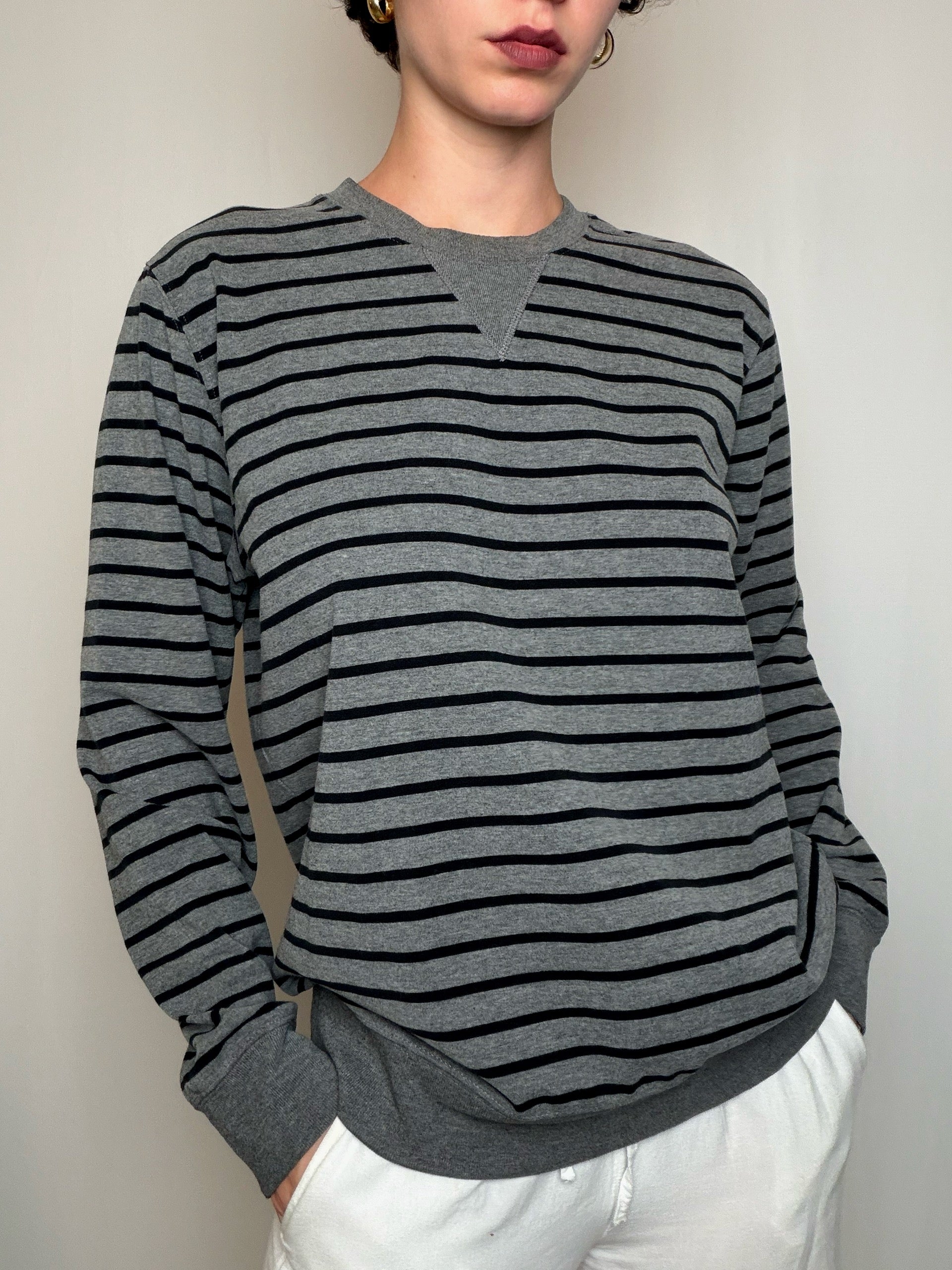 Sweat gris rayé Carhartt M vintage