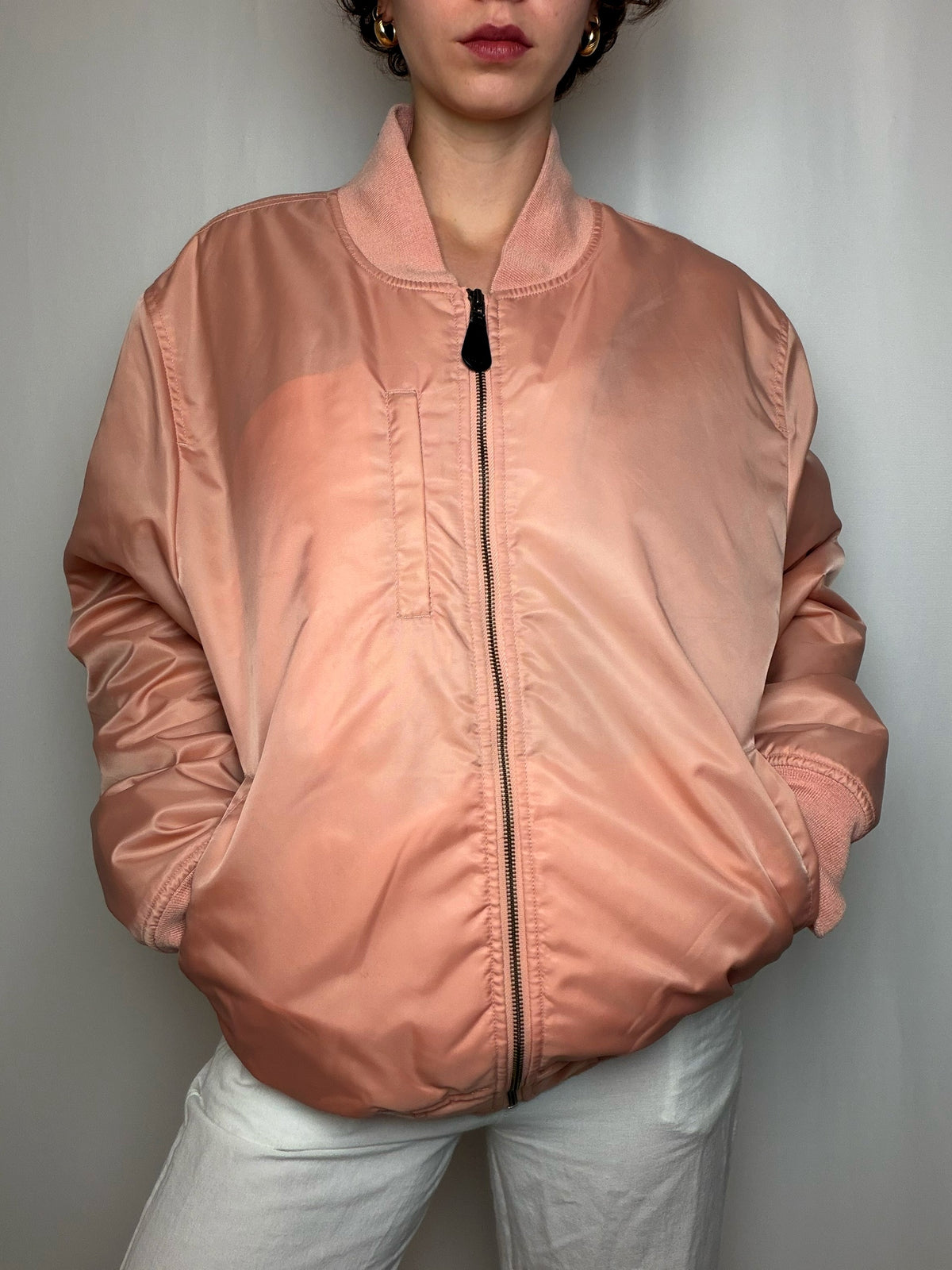Bomber Rose Poudré Stüssy XL vintage