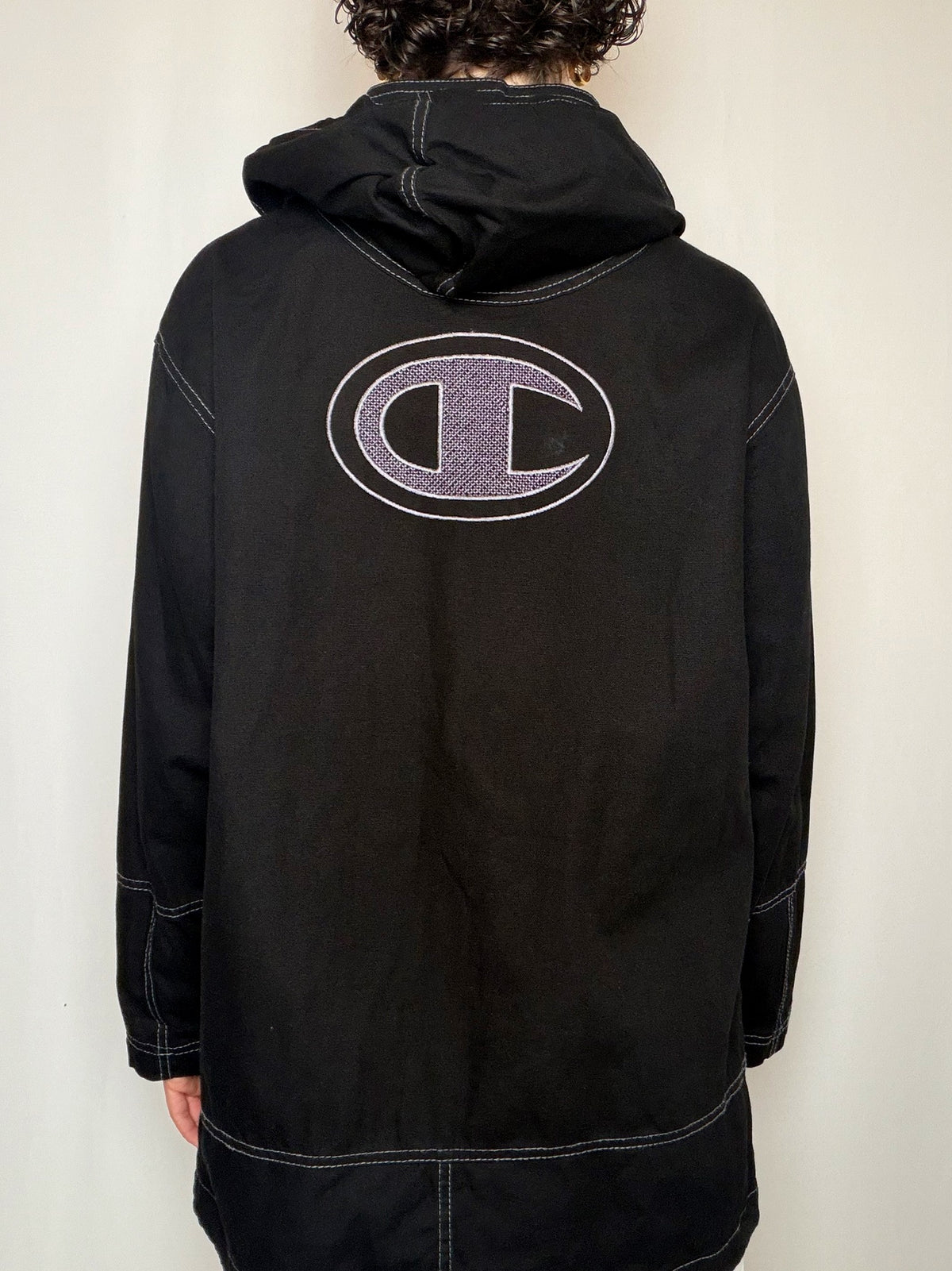 Jacket Noir Champion S vintage