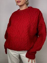 Red knitted sweater