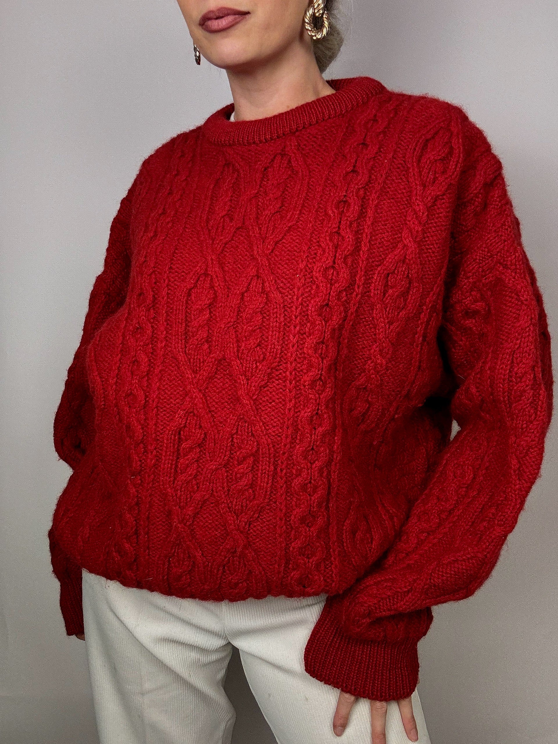 Red knitted sweater