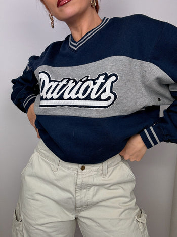 Patriots Blue Gray Sweater L