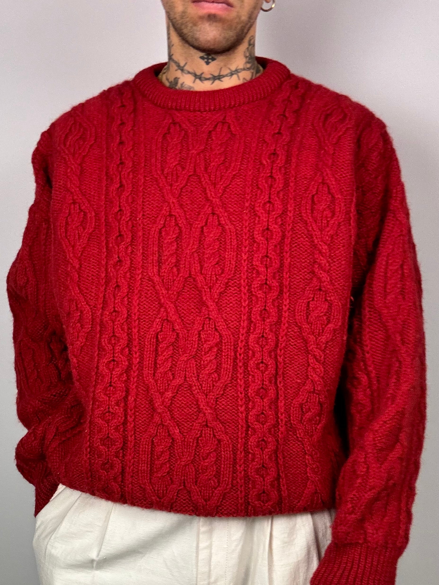 Red knitted sweater