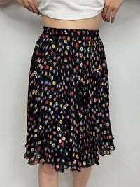 Jupe fleurie vintage noire et violette