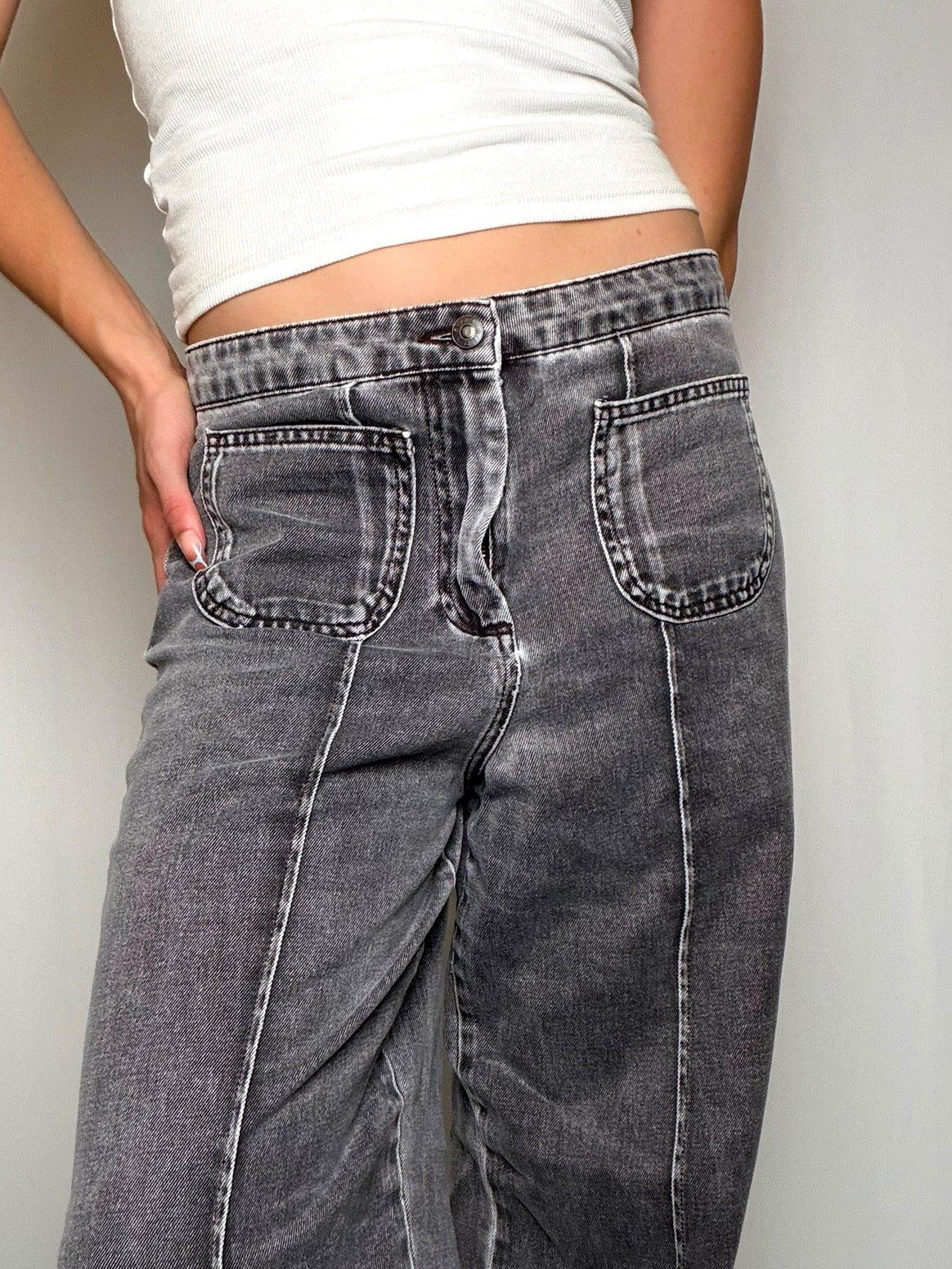 Pantalon Gris Délavé M vintage