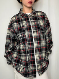 Chemise en flannelle à zip à carreaux L/XL vintage