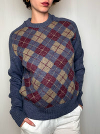Pull à motifs argyle vintage