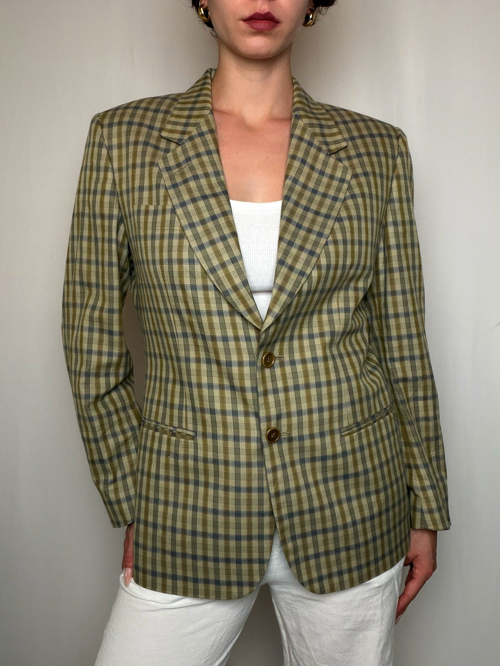 Blazer à carreaux L vintage