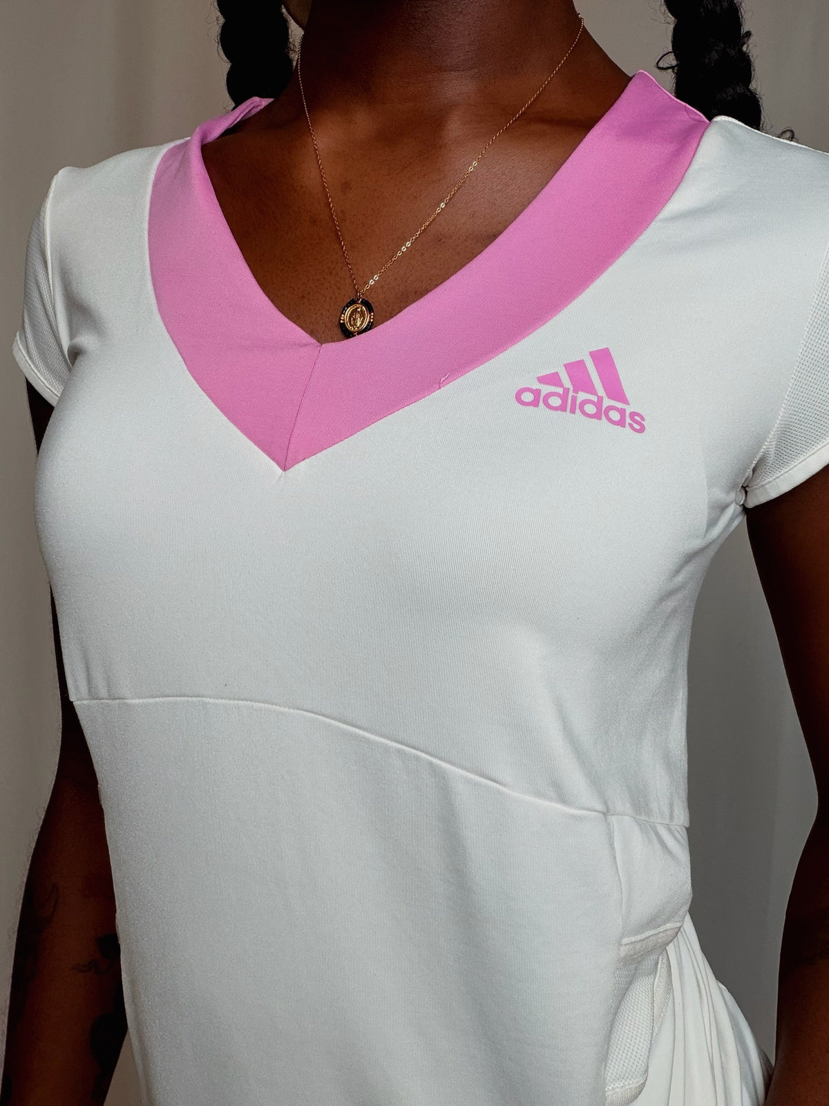 Tshirt Blanc Et Rose Adidas M vintage