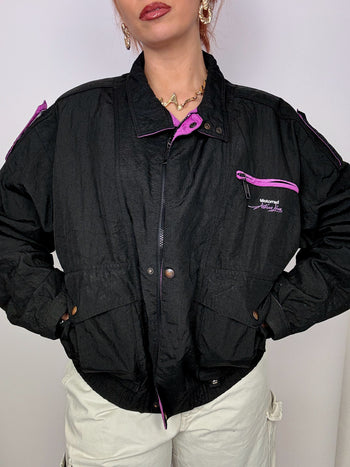 Veste en nylon BMW noir/violette Vintage L