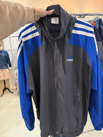 Jacket de sport bleue et noire ADIDAS L/XL