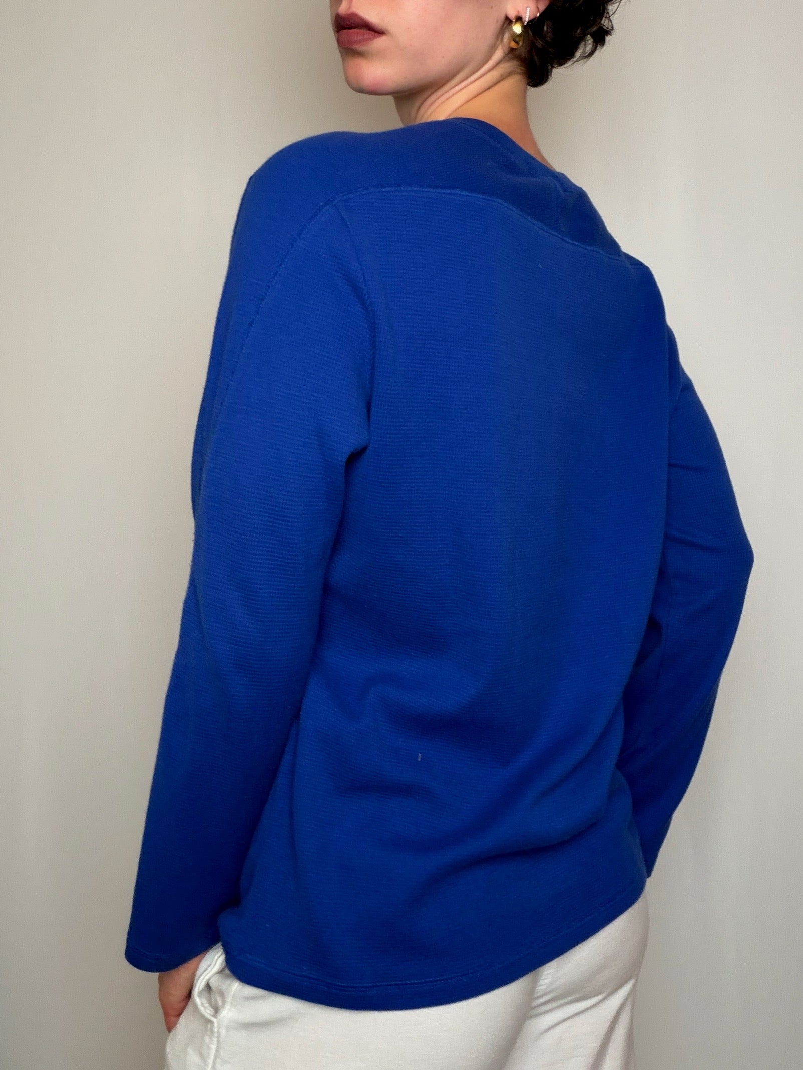 Tshirt nid d'abeille bleu roi Ralph Lauren M vintage