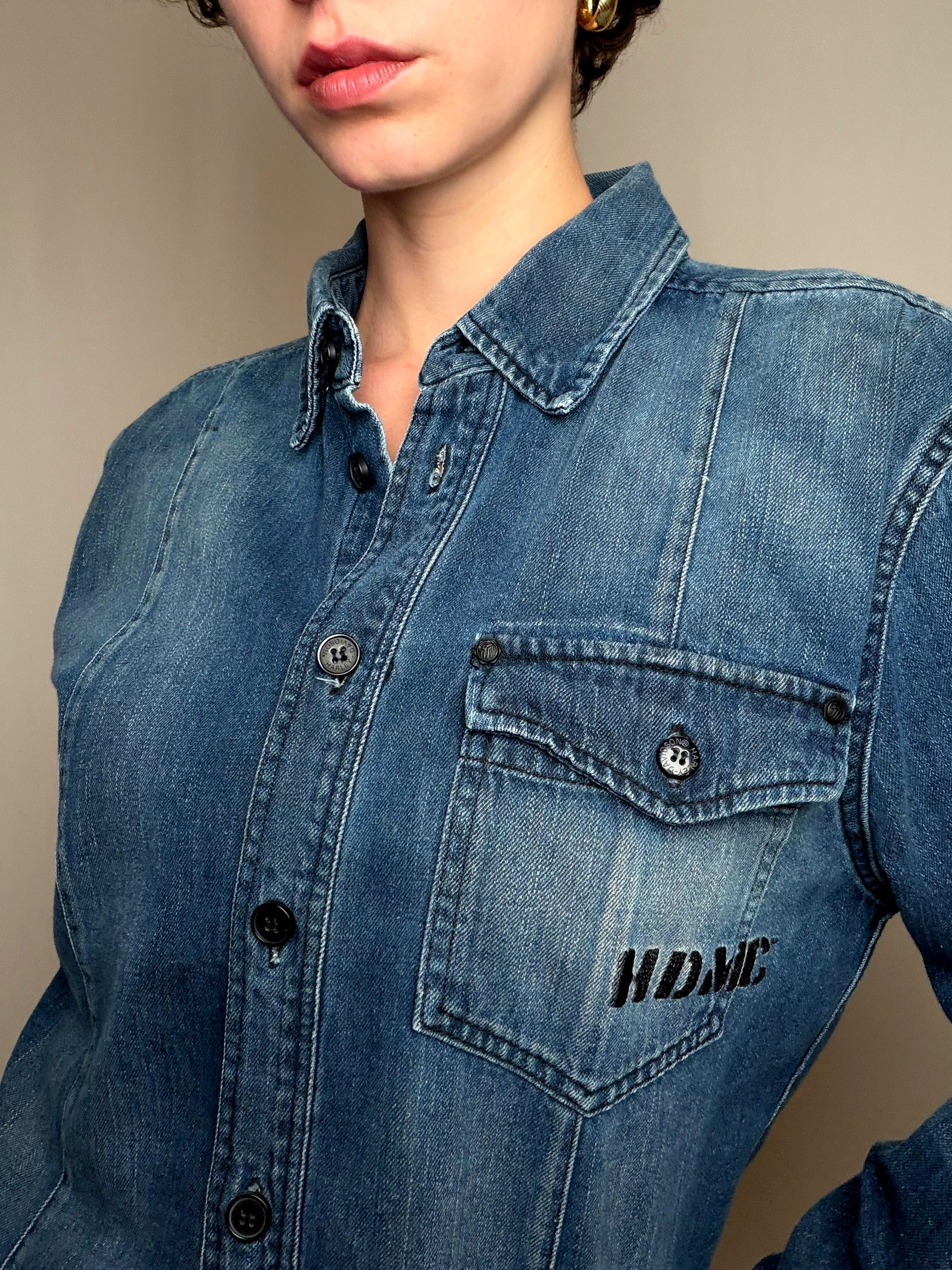 Chemise en jean bleu Harley Davidson M vintage