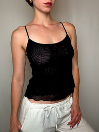 Top en mesh noir M vintage