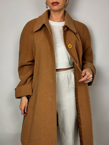 Manteau en laine camel vintage