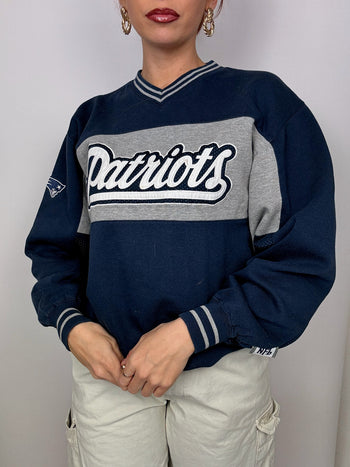 Patriots Blue Gray Sweater L