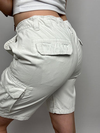 Short cargo blanc vintage