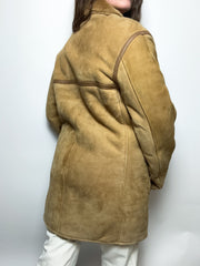 Vintage beige shearling coat M/L 