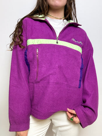 Vintage lila/rosa Fleecepullover L/XL 