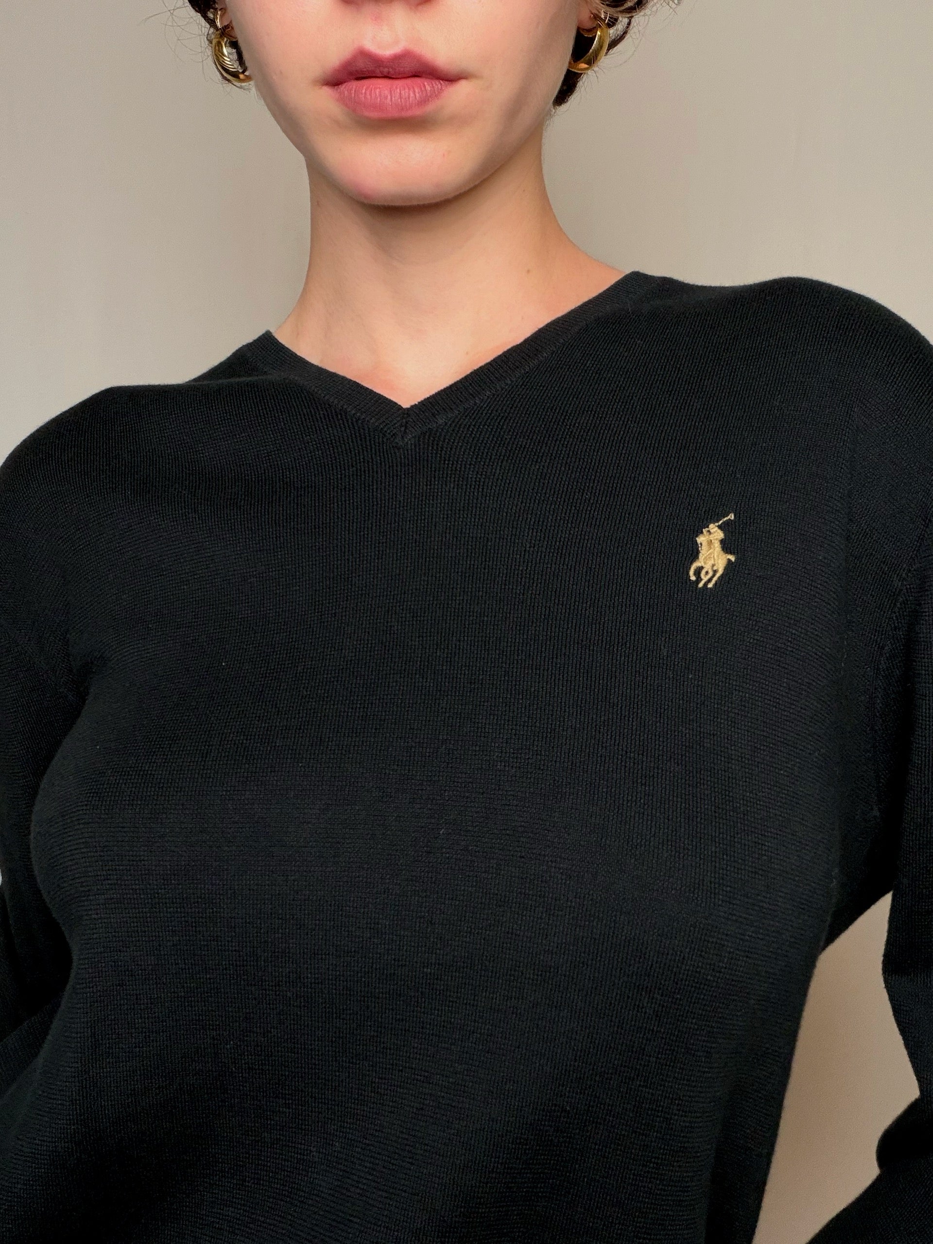 Pull Noir Ralph Lauren M vintage