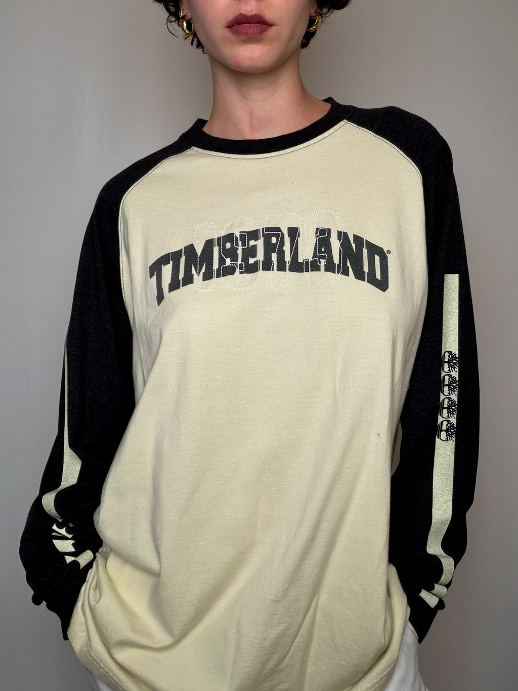 Tshirt Écru Et Noir Timberland XL vintage