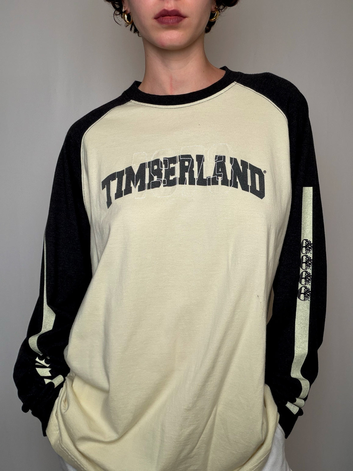 Tshirt Écru Et Noir Timberland XL vintage
