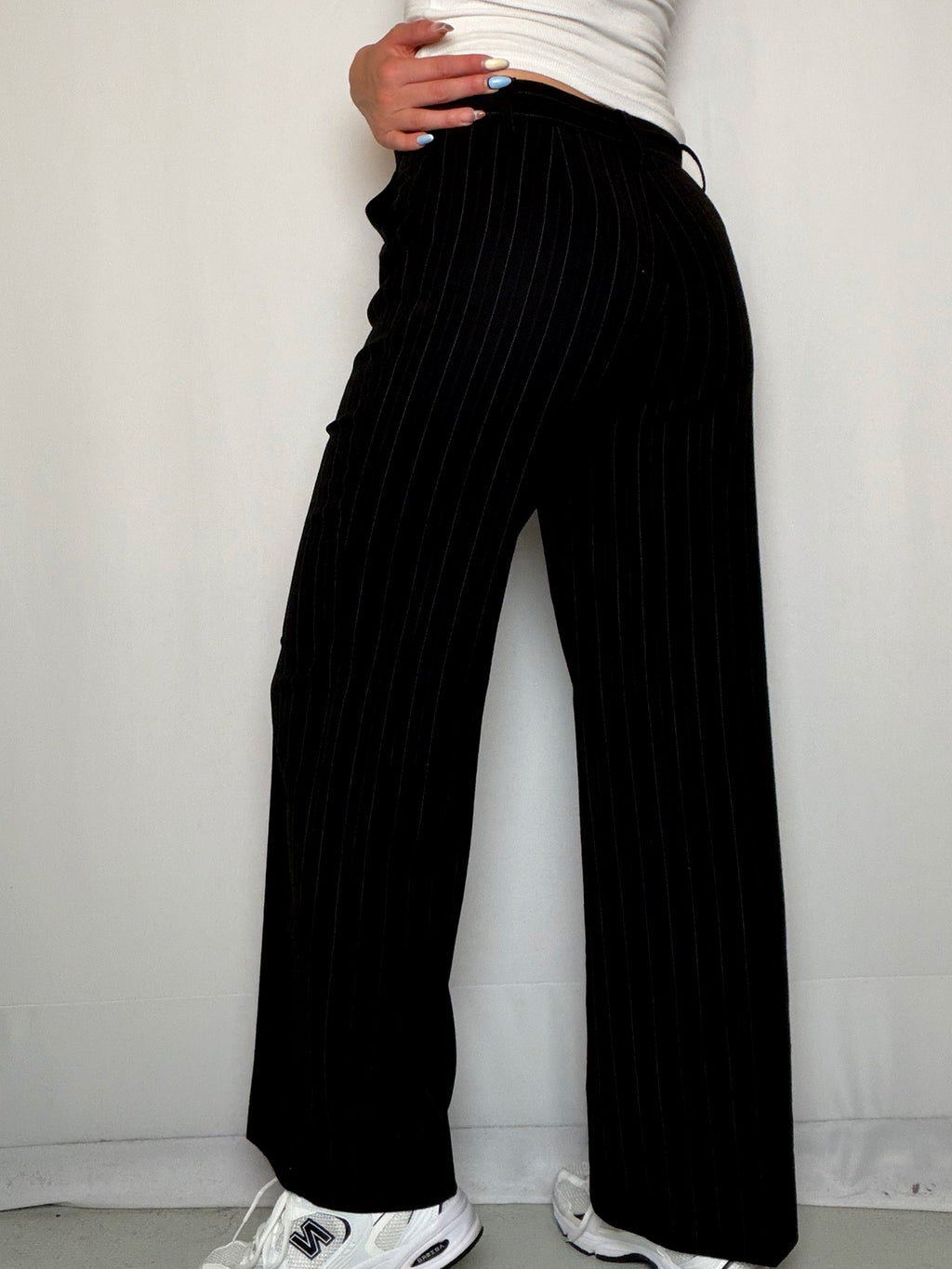 Pantalon noir rayé S vintage