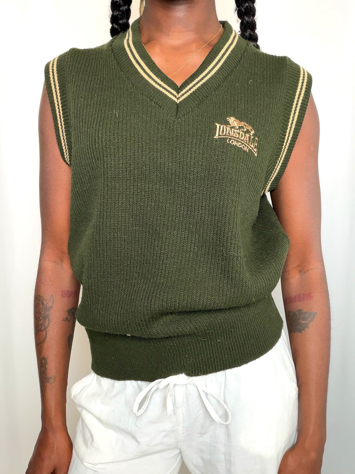 Gilet vert Lonsdale S vintage