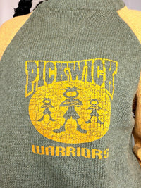 Pull moutarde et kaki vintage
