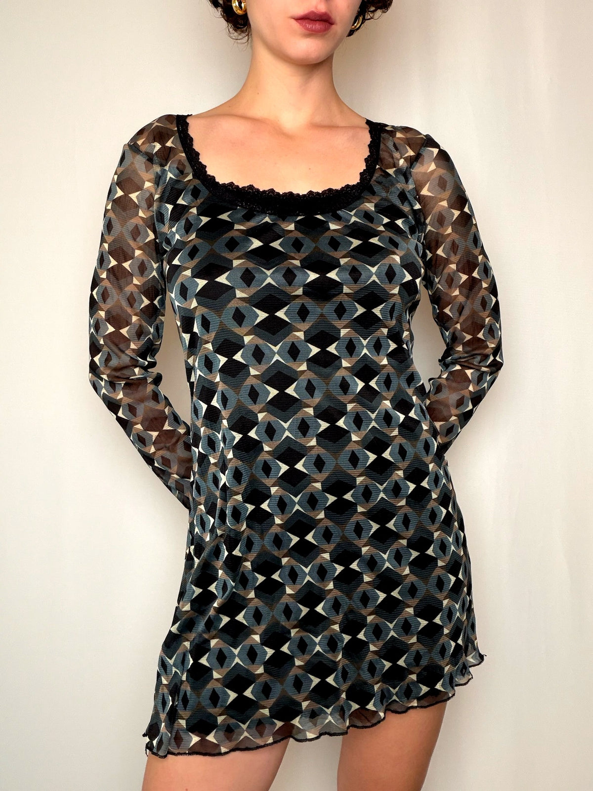 Robe en mesh graphique TU vintage